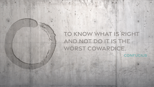 A Confucius quote about cowardice